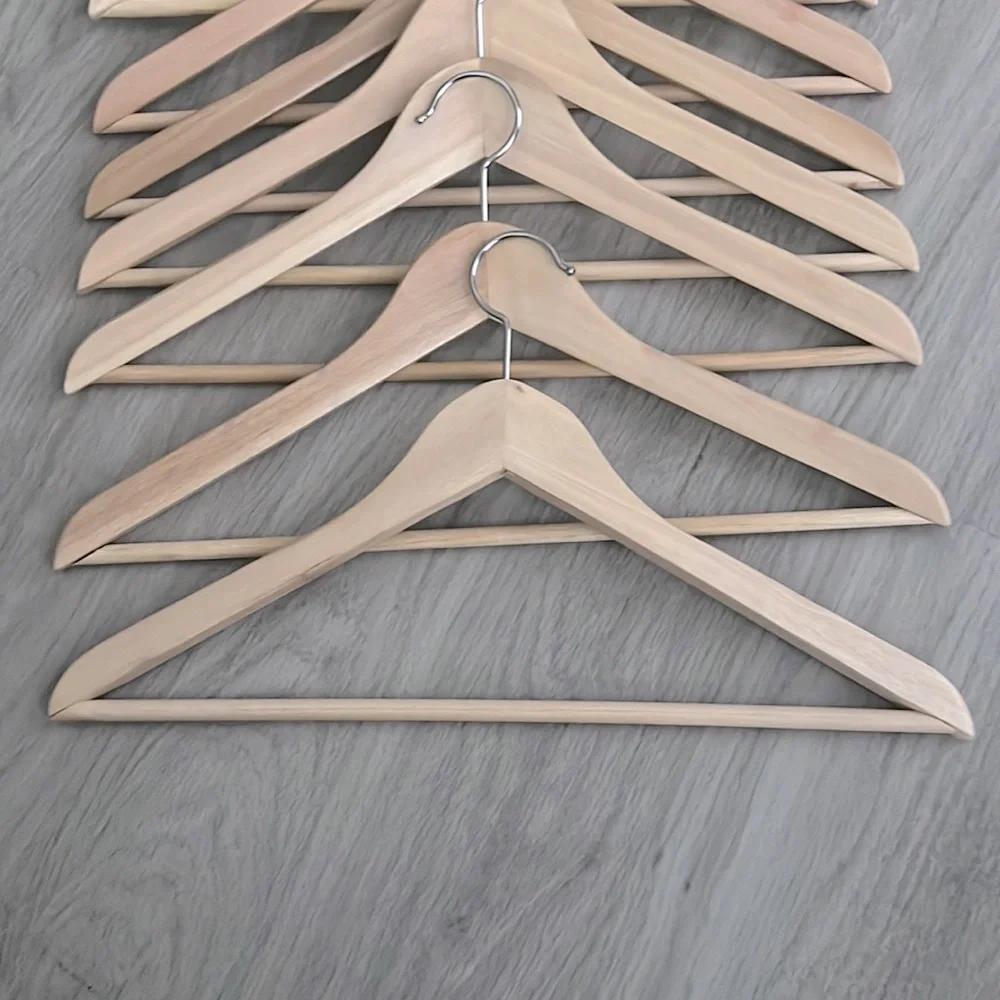 Set of 10 Luxury Light Wood Hangers